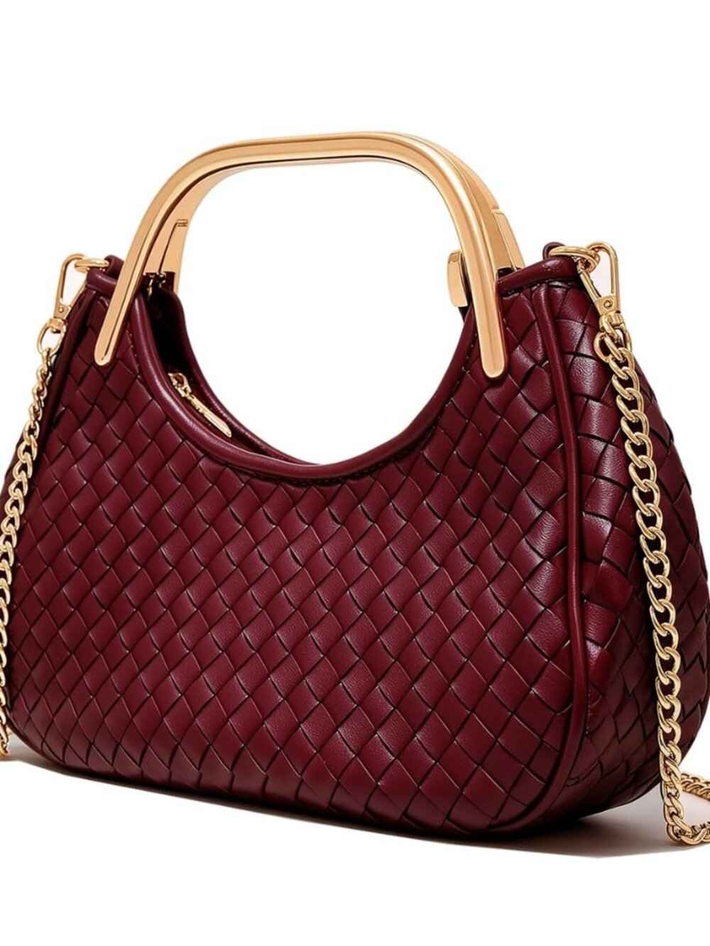 Woven Top Handle Purse for Women Evening Designer Crossbody Handbag